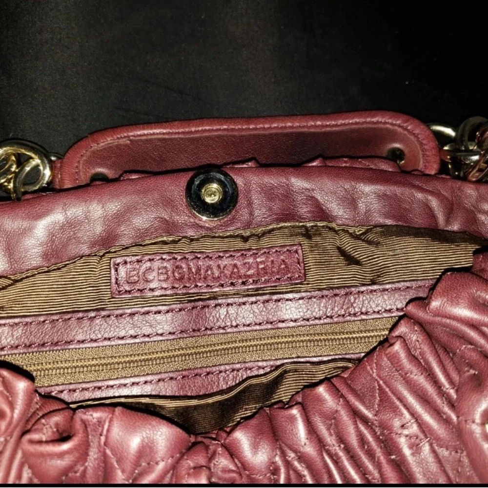 BCBGMaxazria Shoulder burgundy maroon gold stud
Bag - Picture 2 of 5